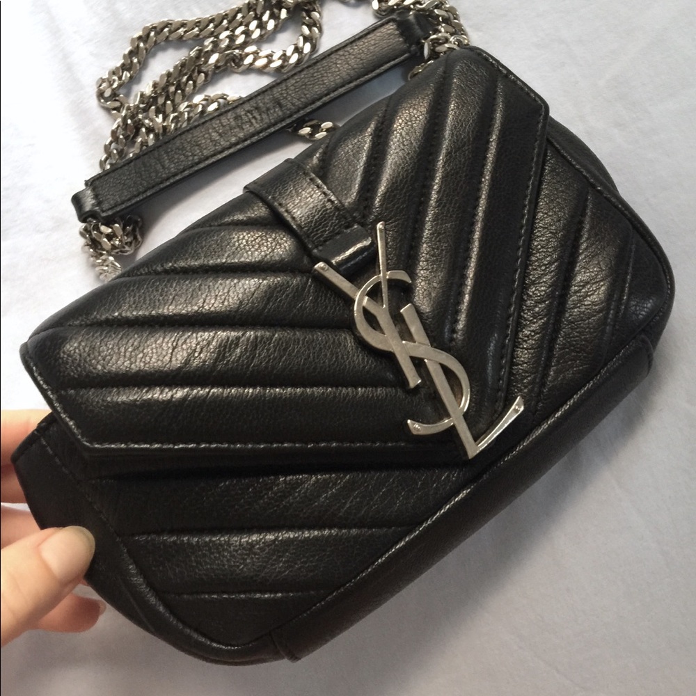 Saint Laurent YSL monogram baby chain chevron bag